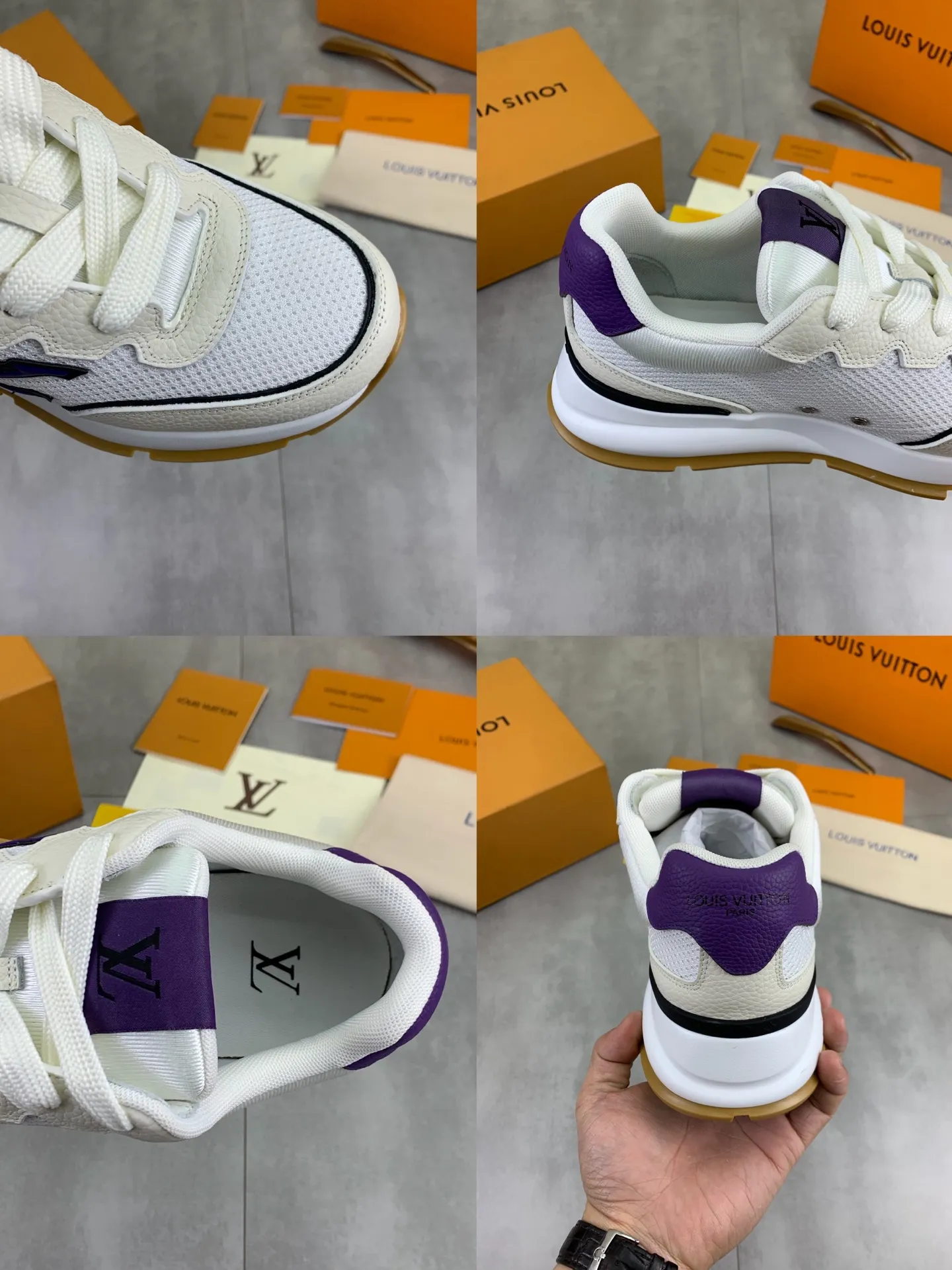 Factory price P700 💶 Top version [LOUIS VUITTON] Couple 🧑‍🤝‍🧑 Craftsman style Counter series (original order) New style 🍀LV Louis Vuitton - top version LV classic high-top trendy shoes! Made of imported original craft calfskin, original breathable lining, and original wear-resistant, lightweight, high-end TPU outsole! High quality products! 4️⃣ colors available, size: female 35-39, male 39-44 (female 40, male 45 46 customized)